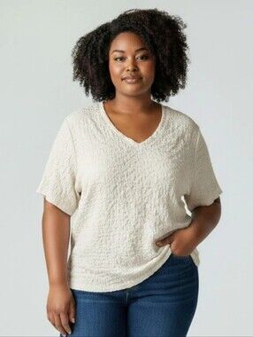 Simply Vera by Vera Wang Cream Textured Knit Top